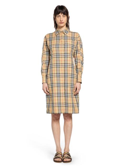 Burberry Check Cotton Shirt Midi Dress