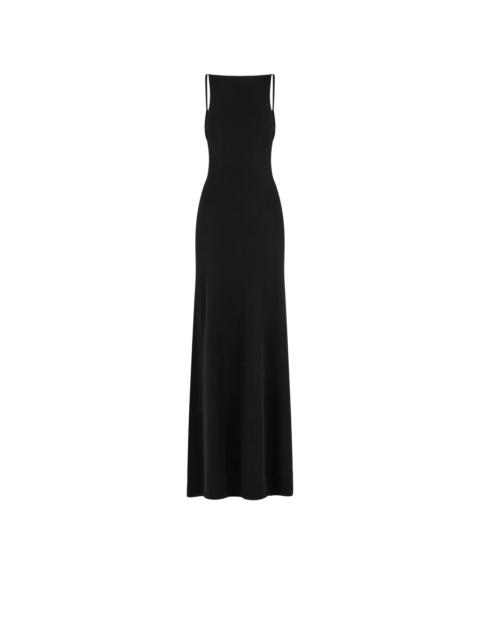 TOM FORD CASHMERE SILK LONG SLASH NECK DRESS WITH OPEN BACK