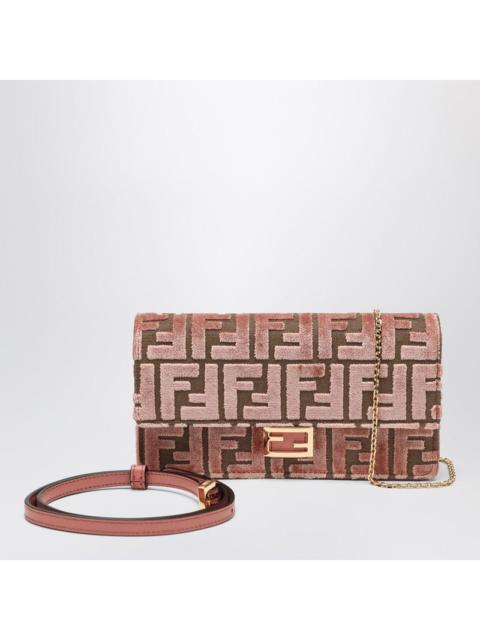 FENDI Fendi Pink Velvet Wallet On Chain Baguette Women