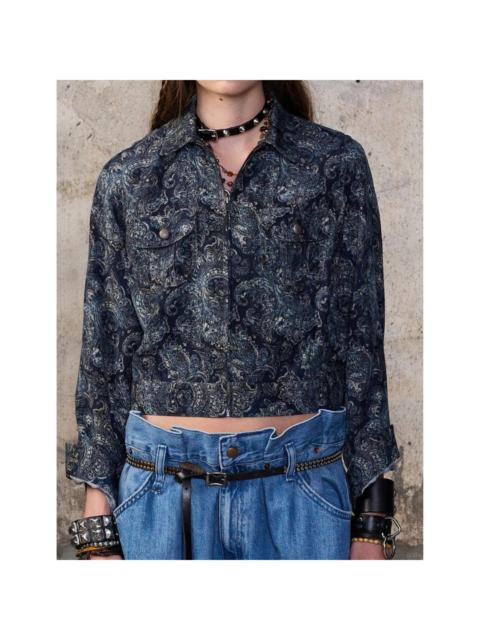 R13 Indigo Paisley Zip-Up