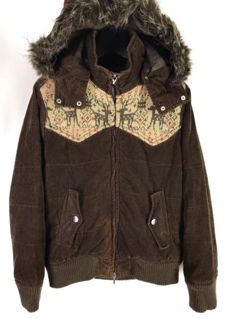 Other Designers Japanese Brand - LAST CALL ⏰SKY BOMBER CORDUROY WINTER FUR HOODIE JACKET