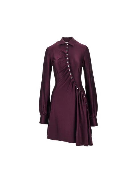 rabanne Rabanne Draped Jersey Mini Dress Purple