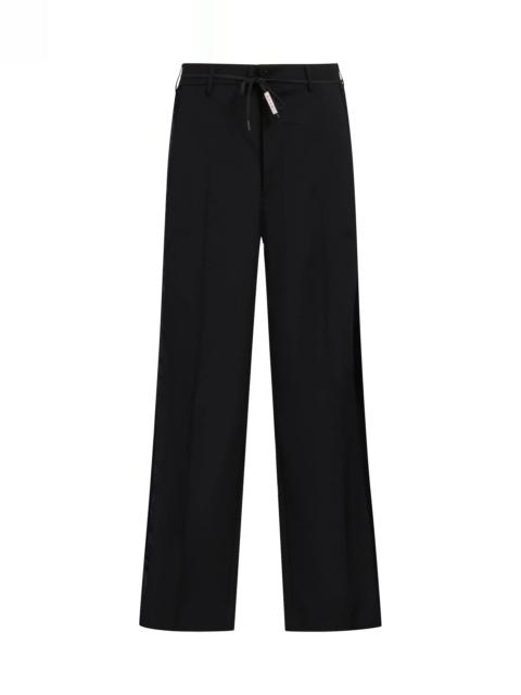 Marni SATIN-STRIPE TRIM TROUSERS