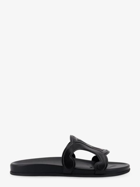 CELINE Celine Triomphe Leather Sandals Black Men