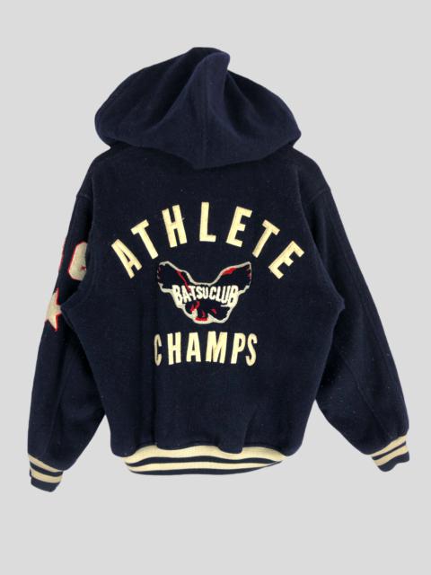 Other Designers Japanese Brand - BATSU ATHLETE CHAMPS VARSITY JACKET WITH HODIE