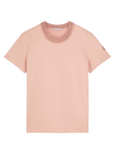 Moncler Moncler Woven Crew-neck Cotton T-shirt