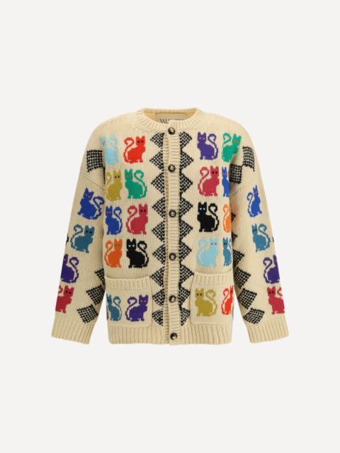 Valentino Cardigan with Le Chat de la Maison jacquard motif