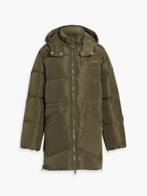 GANNI Quilted shell hooded coat