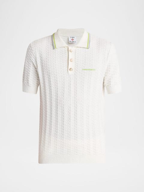 CASABLANCA Men's Boucle Cotton-Blend Polo Shirt