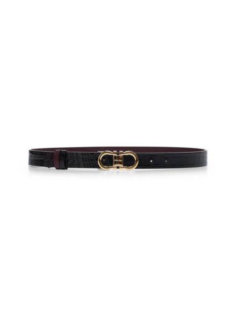 FERRAGAMO Ferragamo Women Black Reversible Gancini Belt