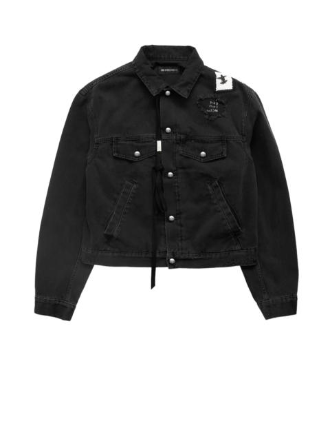 Ann Demeulemeester Ann Demeulemeester  Raf 5-Pockets Standard Blouson With Printed Patches Faded Grey