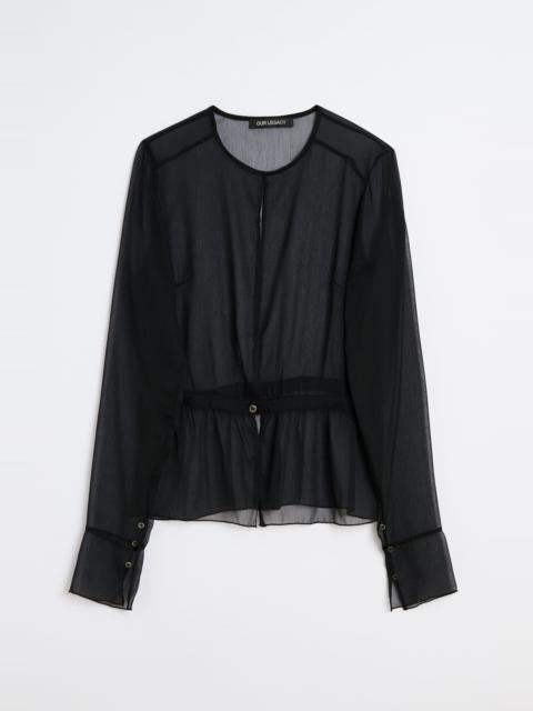 Our Legacy Our Legacy Waist Blouse Crinkle Black Veil Poly