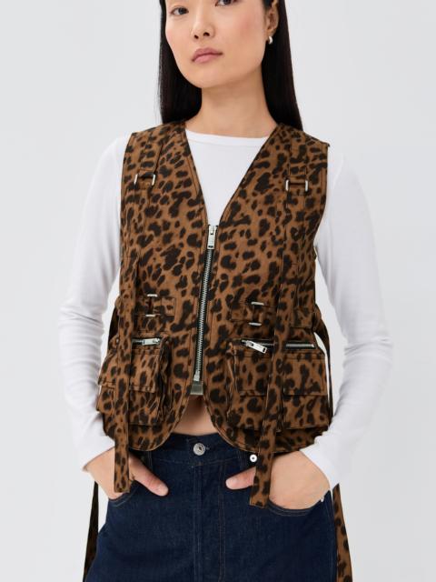 3.1 Phillip Lim Leopard Print Cotton Field Vest