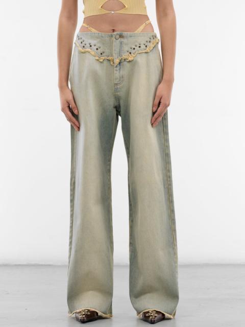 RUI Blue G-String Rivets Bend Jeans