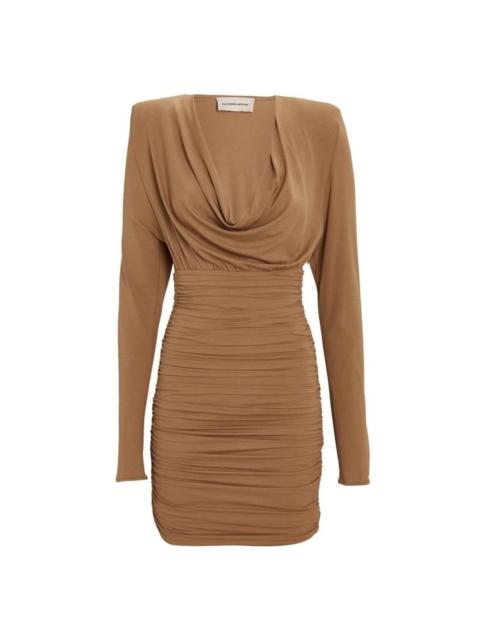 ALEXANDRE VAUTHIER Draped Jersey Cowl Neck Mini Dress