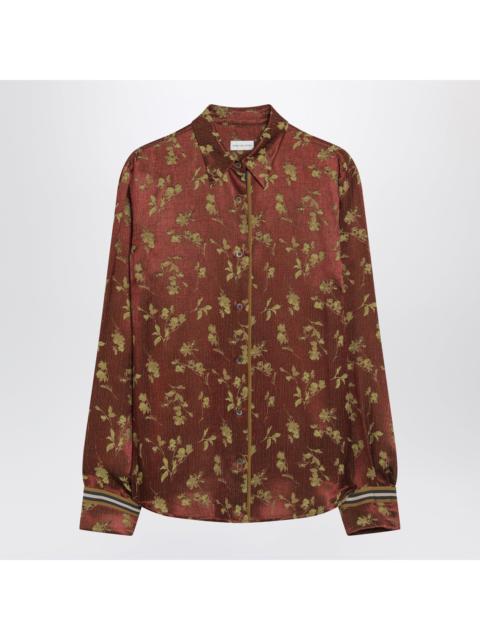 Dries Van Noten Dries Van Noten Rust-Colored Jacquard Shirt Women