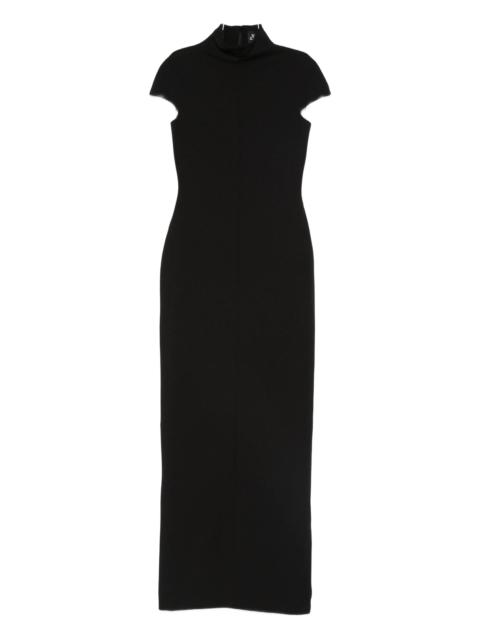 SOLACE LONDON Lang high-neck short-sleeve maxi dress