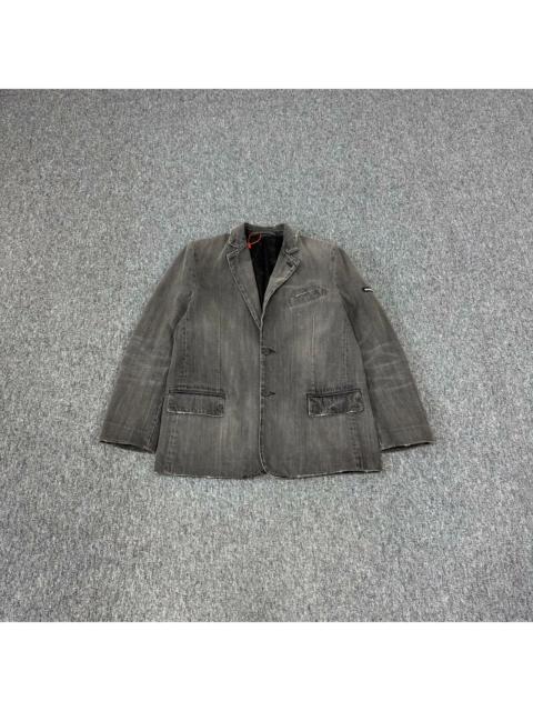 BALENCIAGA Balenciaga Letter Logo Washed Denim Jacket