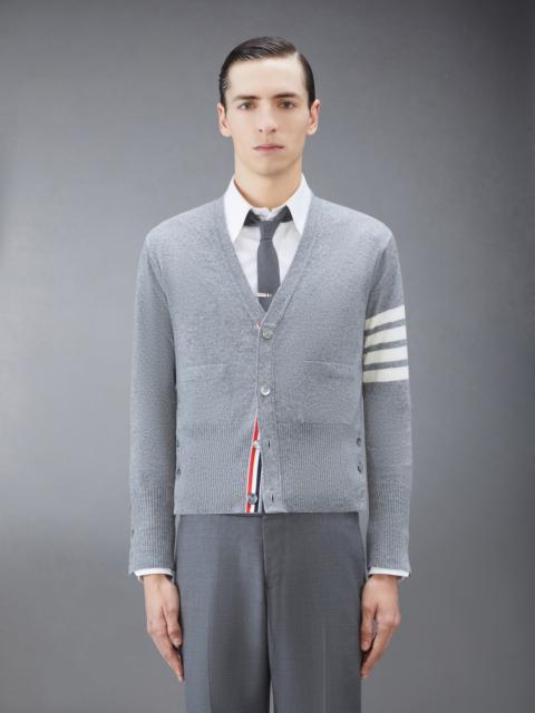 Thom Browne Light Grey Cashmere V-neck 4-Bar Cardigan