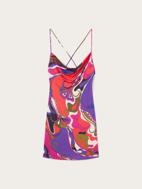 PUCCI ORCHIDEE PRINT SHORT JERSEY DRESS