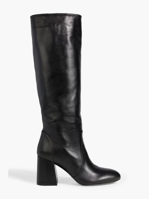 Stuart Weitzman Glossed-leather knee boots