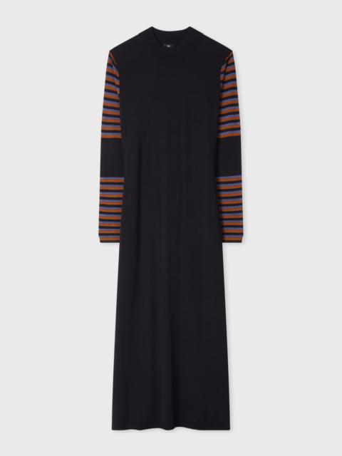 Paul Smith Women's Navy Stripe Sleeve Knitted Dress