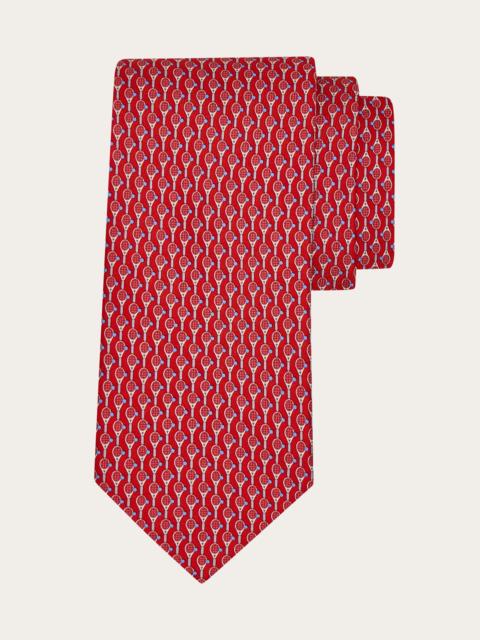 FERRAGAMO Tennis print silk tie