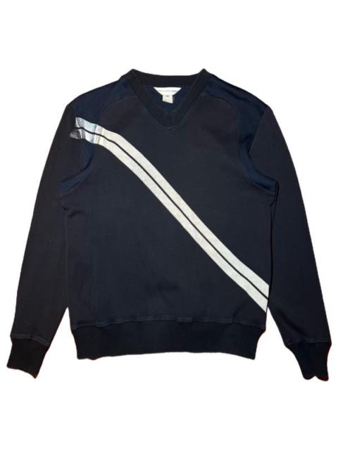 Doublestripe patchwork V-crewneck