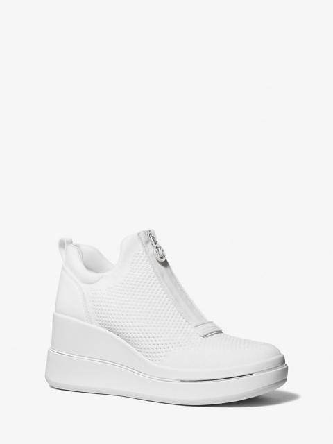 MICHAEL KORS Emmy Mesh Zip-Up Wedge Trainer