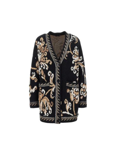 Etro Etro Jacquard Wool Cardigan Black Women