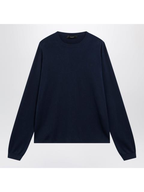 GUCCI Gucci Ink Blue Silk And Cotton Sweater Men
