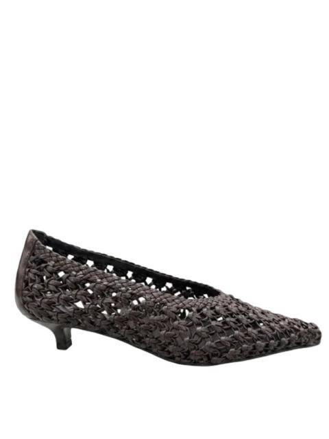 TOTEME Sharp Woven Kitten Heel in Brown