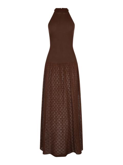 ESCVDO Exclusive Cayo Cotton Knit Maxi Dress brown