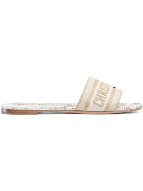 Dior Dior Dway Slide Embroidered White Gold (Women's)
