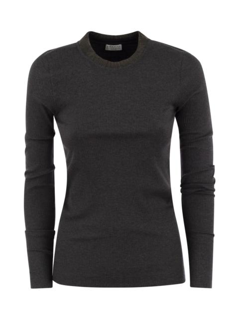 Ribbed Stretch Cotton Jersey