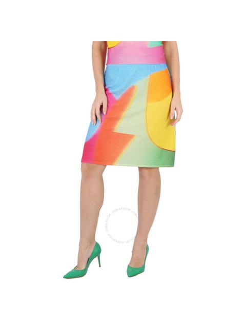 Moschino Multi Projection Print Merino Wool Skirt