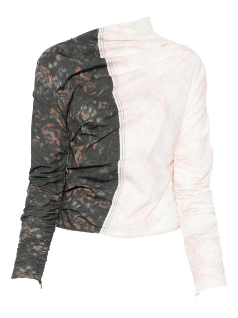 GANNI gathered panelled blouse