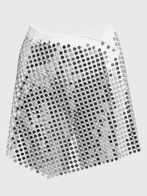 GIORGIO ARMANI Circular Lamé Mirror Wrap Mini Skirt