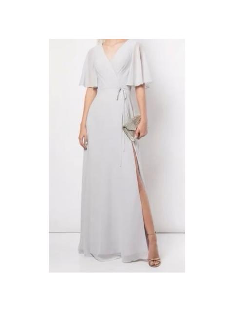 Other Designers NWT Marchesa Notte Bridesmaids Rome Flutter-sleeve Gown in Dove Grey Sz 6 $275