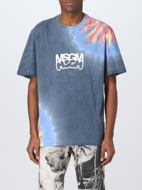 MSGM MSGM T-shirt with logo and tie dye print
