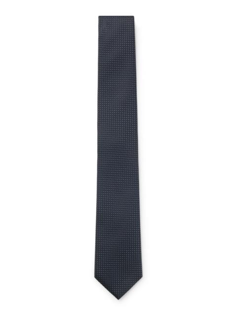 BOSS SILK-BLEND TIE WITH MICRO PATTERN