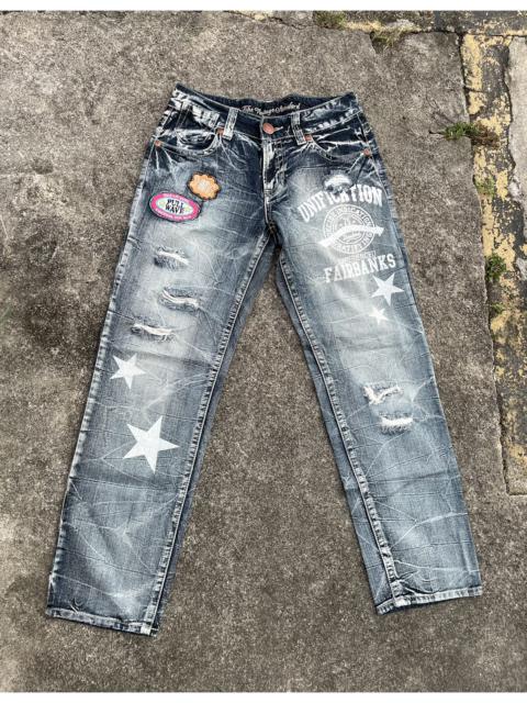 Other Designers Distressed Denim - Sky Bomber Distressed Denim Jeans