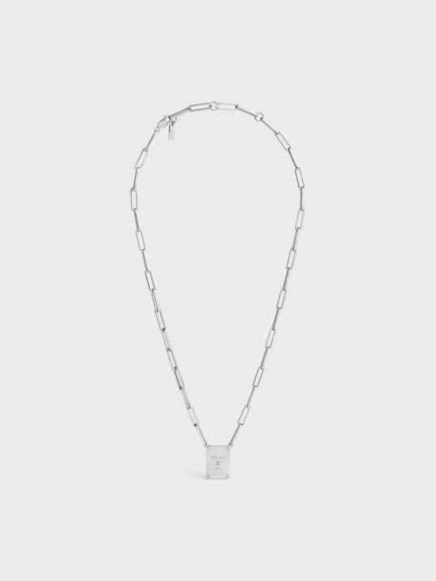 CELINE Celine Triomphe Tag Necklace Silver