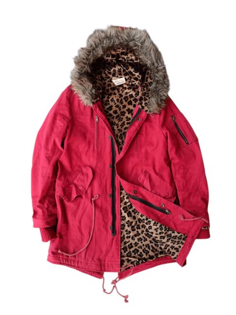 Other Designers Kazuyuki Kumagai Attachment - Attachment fur hoodie leopard linner parka jacket