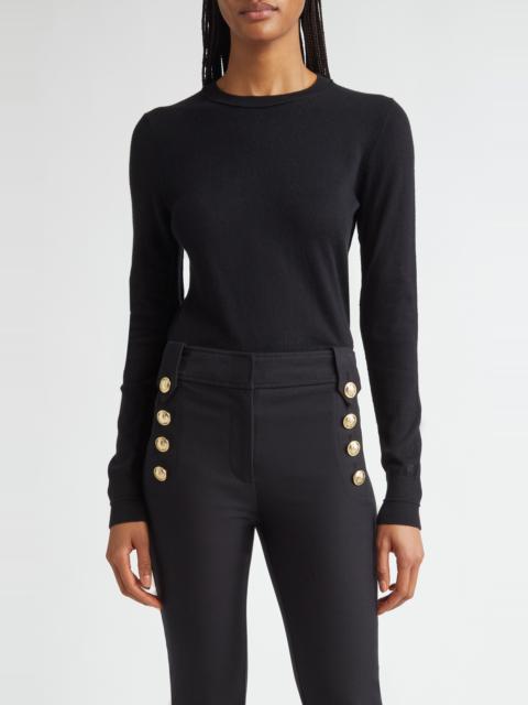 DEREK LAM 10 CROSBY Derek Lam 10 Crosby Alizee Crewneck Cotton & Cashmere Sweater in Black at Nordstrom