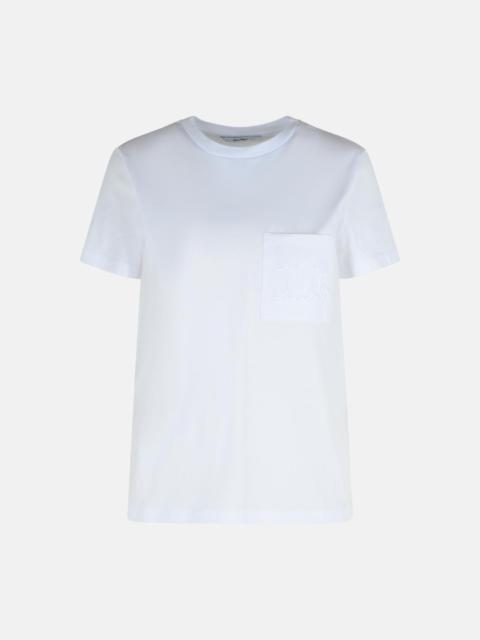 Max Mara 'PAPAYA' WHITE COTTON JERSEY T-SHIRT