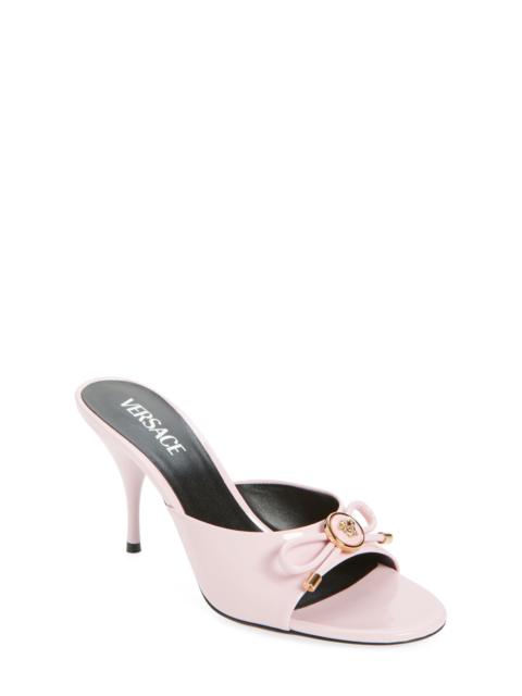 VERSACE Versace Opera Bow Slide Sandal in Pastel Pink/Gold at Nordstrom