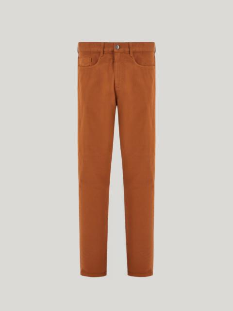 Canali TERRACOTTA REGULAR FIT FIVE POCKET PANTS, MADE FROM COTTON MICROTWILL