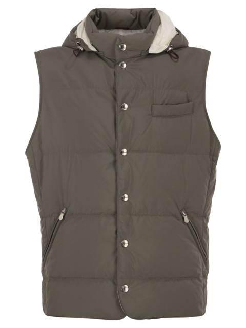 Brunello Cucinelli Brunello Cucinelli Men Padded Hooded Gilet In Technical Fabric