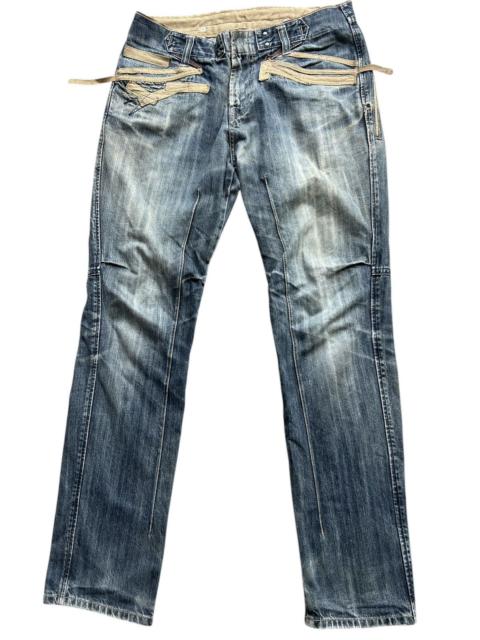 Other Designers PPFM Bondage Distressed Faded Denim Jeans 34x33